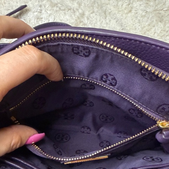 Tory Burch Dark Purple Crossbody Bag with Gold Accents - Picture 11 of 12